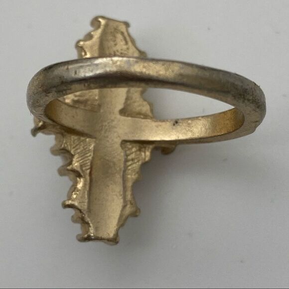 Marbled oval and rhinestone studded ring - 7.25 - Picture 10 of 10